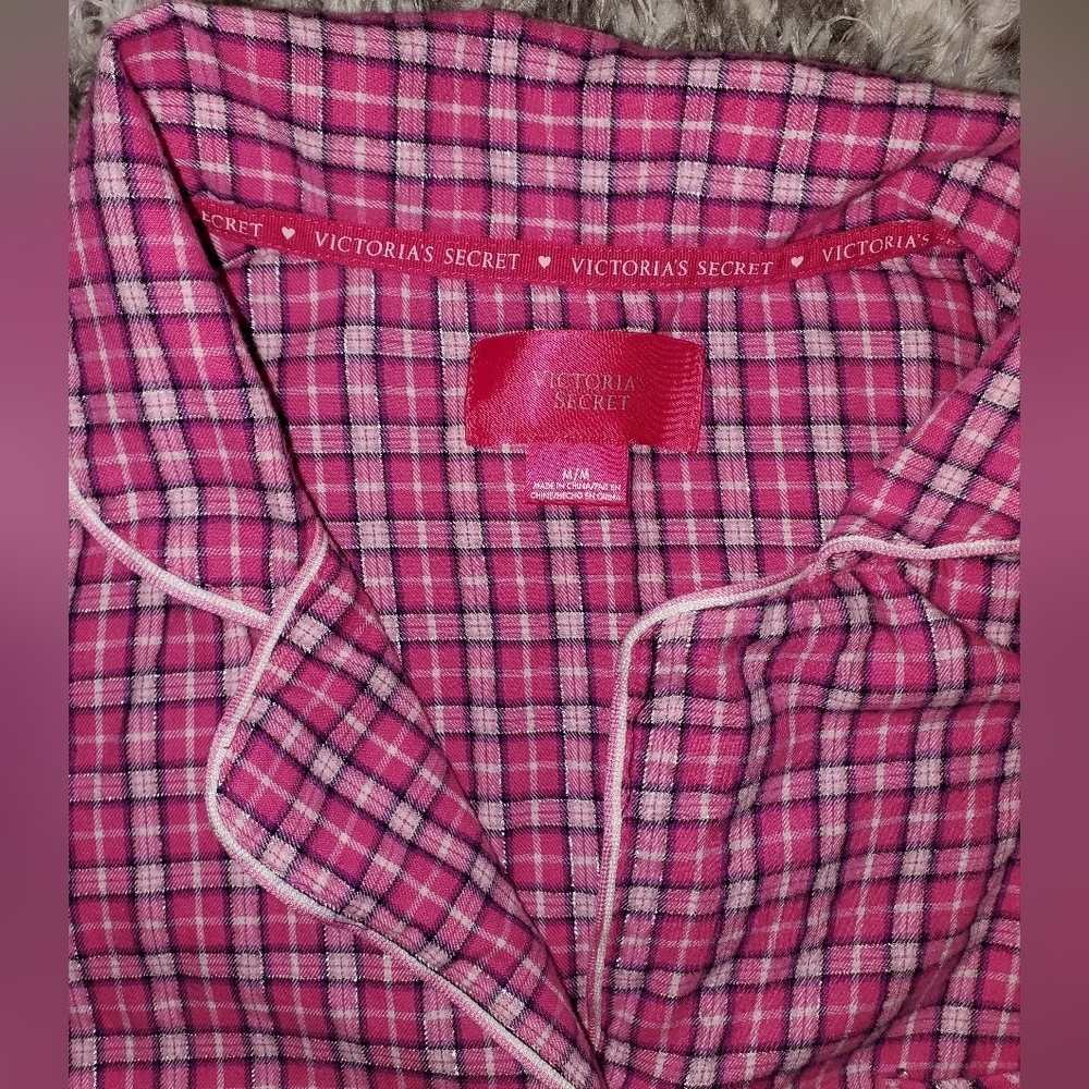 Victoria Secret Flannel Nightgown in Pink Plaid 💗 - Picture 2 of 10